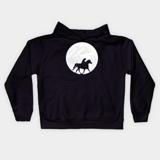 Horseback Riding in Fullmoon Kids Hoodie